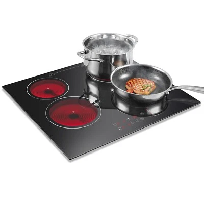 Table de cuisson vitrocéramique 60 cm 4 brûleurs Commande tactile, 9 niveaux - Photo 1/4