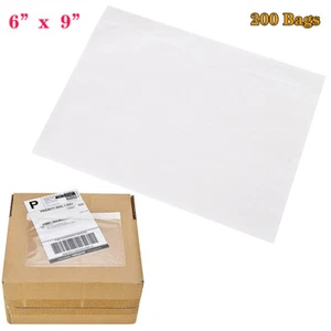 200Pack 6"x9" Clear Adhesive Top Loading Packing List / Shipping Label Envelopes - Picture 1 of 7