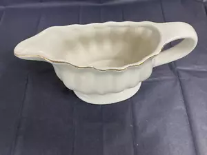 Vintage Large Gravy Bowl Alco Industries Inc Cranbury NJ Trimmed in Gold - Picture 1 of 8