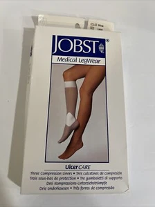 Jobst Ulcer Care Knee High Compression Liners Sz LARGE NEW 3 Pack White #114457 - Picture 1 of 9
