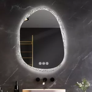 LUVODI Dual Layers LED Bathroom Mirror Irregular Makeup Mirror Crystal Frame US - Picture 1 of 20