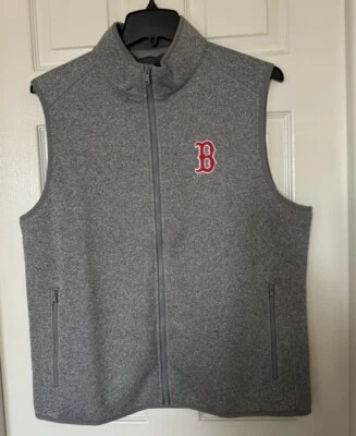 Vineyard Vines Men’s Large Boston Red Sox Grey Mountain Sweater Fleece Vest NEW - Image 1 of 4