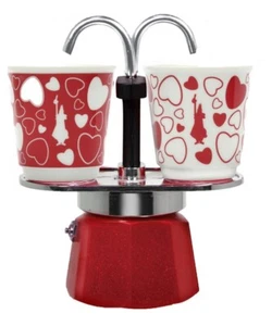 Bialetti Mini Express Set Magrite 2 tazas Aluminio, Rojo - Imagen 1 de 4