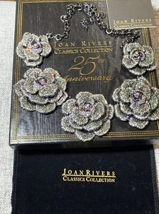 NEW Joan Rivers Extravagant Pave' Rose 18" Statement Necklace 25th Anniversary - Picture 1 of 5