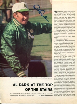 ALVIN DARK Autografiado 8x10 Color Revista Página PC 3313 Foto 1 de 2