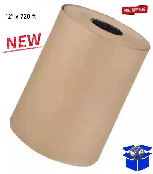 Brown Kraft Paper 12" x 720 ft Roll 50 lb Basis Weight Packaging Shipping - Image 1 of 4