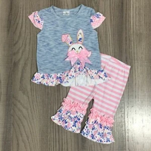 NEW Boutique Easter Bunny Rabbit Girls Outfit Set - Picture 1 of 3