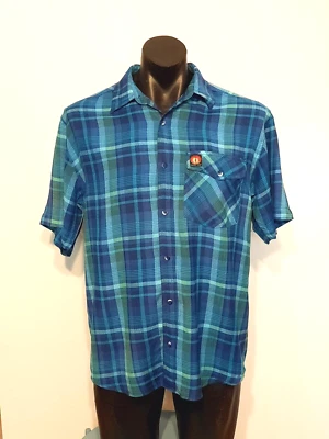 Hang Ten Vintage Size Small Blue & Green Check Short Sleeve Button Up Shirt - Image 1 of 4