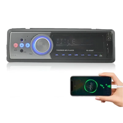 Single 1 Din FM Bluetooth Car Stereo Radio USB/AUX/SD In-Dash Unit MP3 Player - Image 1 of 4