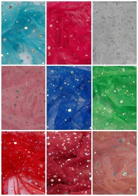 Tüll Stoff Pailletten Tütü Meterware 155 cm breit  schimmern Dekostoff - Bild 1 von 3