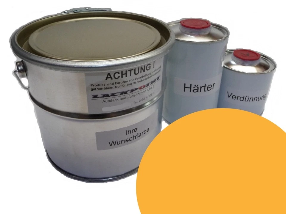 3,5 Liter Set 2K Autolack geeignet für VW LL1G Cayennegelb Gelb kein Klarlack T - Bild 1 von 1