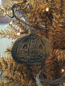 Primitive Handmade Scented Beeswax Jack o Lantern Pumpkin Ornie Halloween - Picture 1 of 3