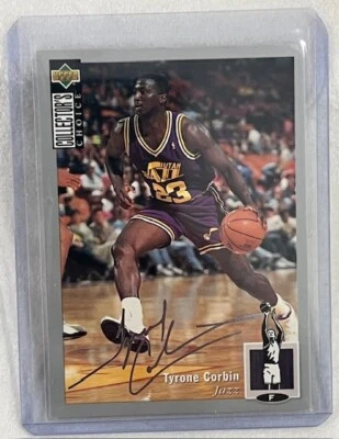 Tyrone Corbin 1994-95 CC Silver Signature Basketball Card #138 Jazz - Image 1 of 2