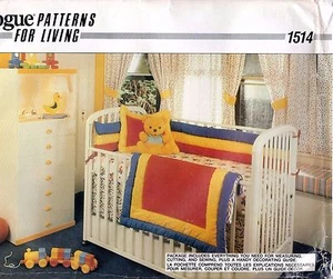 Vogue Sewing Patterns for Living 1514 Romantic & Rainbow Baby Nursery Items - Picture 1 of 2