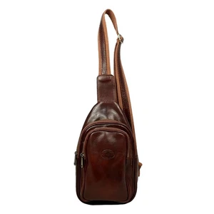 Texas Waist Bag, Genuine Leather Made in Italy (Brown) - Bild 1 von 5