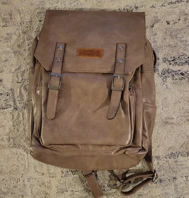 Wrangler Backpack Vegan Leather Laptop Bag for Travel Casual Daypack Academia  - Image 1 of 4