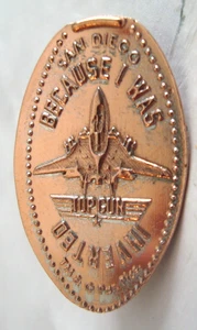 USS MIDWAY San Diego, CA - Top Gun Because I Was Inverted - elongated zinc penny - Bild 1 von 1