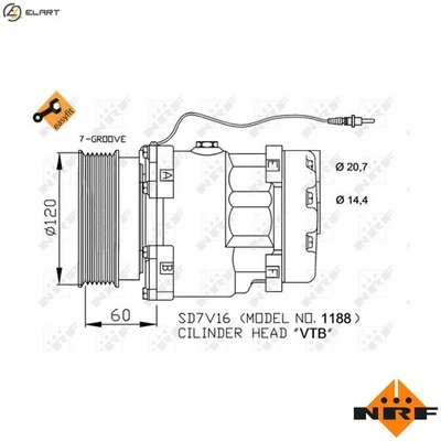 COMPRESSOR AIR CONDITIONING 32711 FOR RENAULT TRUCKS MASCOTT/Platform/Chassis - Image 1 of 4