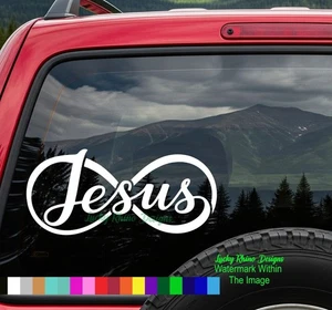 Calcomanía adhesiva Jesús Fe Religión Cristiana Dios Símbolo Infinito Ventana Coche - Imagen 1 de 4