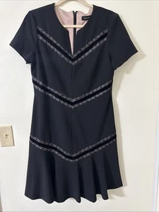 Ivanka Trump Short Sleeve Black Casual Dress Women's Size 10 - Picture 1 of 7