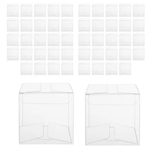1X(50Pcs Clear Plastic Boxes for Gifts Pvc Packing Box Gift Packaging7896 - Picture 1 of 7
