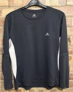 Vintage ADIDAS Women’s Running Top Size 16 44” Long Sleeve Grey & White - Picture 1 of 5