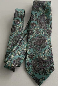 Seide/Baumwollmischung Krawatte, Herren Mario Valentino, hellblau flieder weiß Muster  - Bild 1 von 8