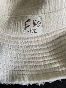 American Eagle lightweight SEASHELL Bucket Hat W/drawstring Ivory - Picture 1 of 8