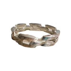 Vintage 80's Men's Classic Bracelet. Chunky Track Design. 54G Sterling 925. - Picture 1 of 7