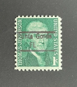 Punta Gorda, Florida Type 843 Precancel - 1 cent Jefferson - U.S. #1278 - FL - Picture 1 of 1