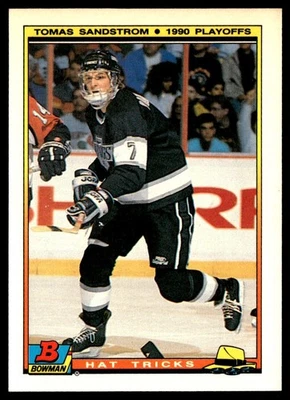 1990-91 Bowman Hat Tricks Tomas Sandstrom Los Angeles Kings #21 - Image 1 of 2