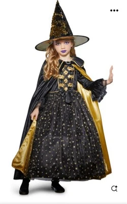 Caldero Niebla Niñas Bruja Disfraz TERCIOPELO CAPA SOMBRERO Vestido 4t Halloween Foto 1 de 4