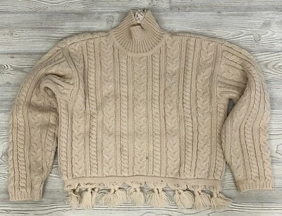 Vintage Emanuel Ungaro Kint Crop Style Sweater w/ Tassels Sz M  /b - Image 1 of 4