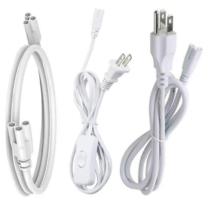 2FT~6FT 3 Pin Wire Connector Power Cables Cord T8 T5 Integrated Lights Fittings - Picture 1 of 16