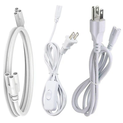 Conector de cable de 2 pies ~ 6 pies 3 pines cables de alimentación cable T8 T5 accesorios de luces integrados Foto 1 de 4