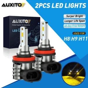 2x H11 H8 3000K Yellow/White Dual Color Switchback LED Fog Light Driving Bulbs - Picture 1 of 11