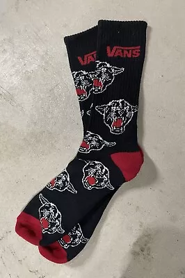 Calcetines Vans Crew - Wild Cat Puma Panther - Negro y Rojo Talla Grande Foto 1 de 3