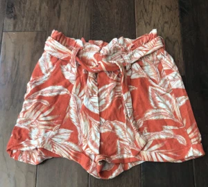 Aeropostale Junior's Orange Floral Print Junior Shorts Size S - Picture 1 of 3