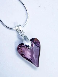Cynthia Lynn WILD HEART Sterling Silver Antique Pink Swarovski Crystal Necklace - Picture 1 of 1