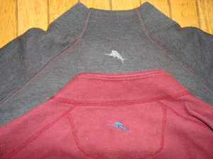 LOT OF 2 TOMMY BAHAMA REVERSIBLE MEN'S HALF ZIP SWEAT SHIRT SIZE XL HARDLY WORN! - Picture 1 of 21