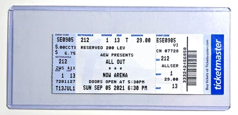 AEW All Out 2021 Ticket Stub BRYAN DANIELSON Debut & CM PUNK Chicago Cover