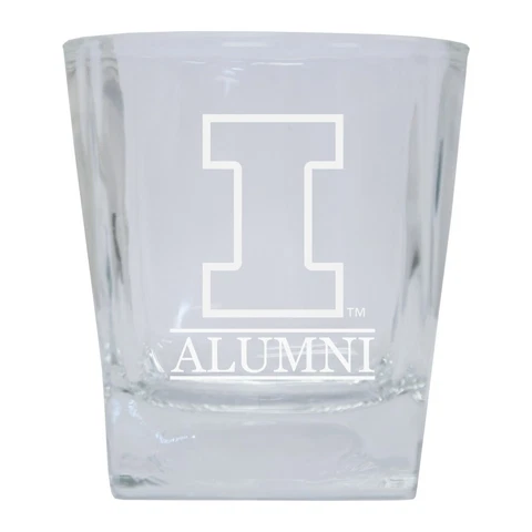Illinois Fighting Illini 8 Oz Etched Alumni Glass Tumbler 2-Pack Cover
