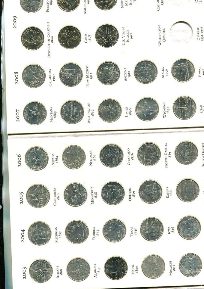 1999 - 2009 D ONLY STATE QUARTER 56 COIN SET CIRCULATED 3168T - Image 1 of 1