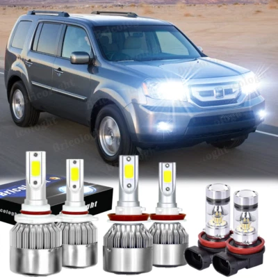 For Honda Pilot 2006-2018 Combo LED Headlight High Low Fog Light Bulbs Kit 6500K - Image 1 of 4