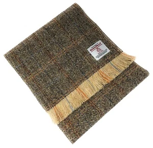 Écharpe en tweed Harris design chevrons marron - Photo 1/6