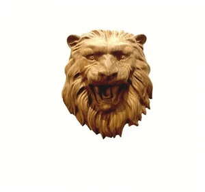 Lion Head Hardwood Aplique, Wall plaque - Picture 1 of 6