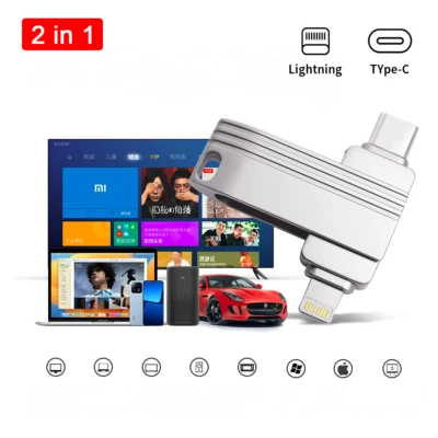 2TB 1TB 512GB Type-C Memory Stick USB3.0 Flash Drive External Storage for iPhone - Image 1 of 4