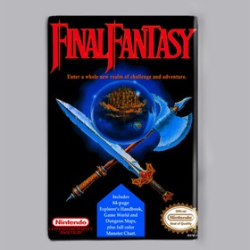 FINAL FANTASY - 2" x 3" FRIDGE MAGNET (nintendo nes game box retro art 1987)