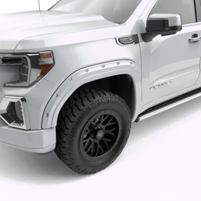 Guardabarros EGR pintado blanco aspecto atornillado para GMC Sierra 1500 2019-2024 Foto 1 de 4