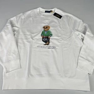 Polo Ralph Lauren Classics Green Jacket Bear Crew Neck White Sweatshirt Mens XXL - Picture 1 of 7